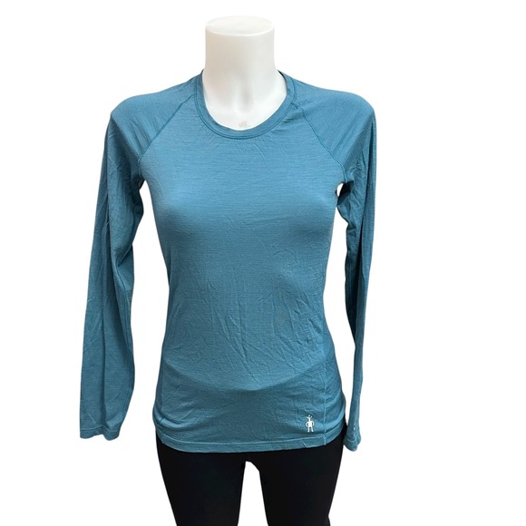 Smartwool Womens Merino 150 Long Sleeve Shirt Green Heathered Lightweight XS - Picture 1 of 7